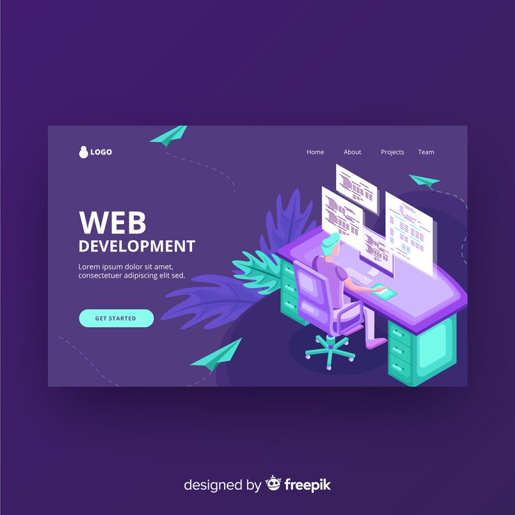 Vector gratuito landing page de desarrollo web