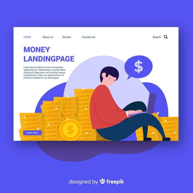 Landing page de dinero