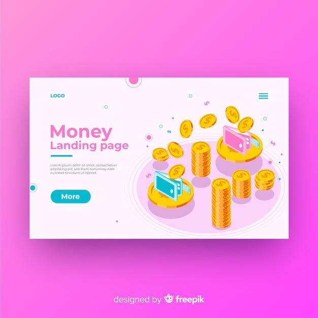 Landing page de dinero