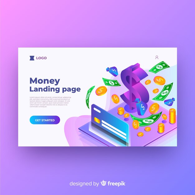 Landing page de dinero