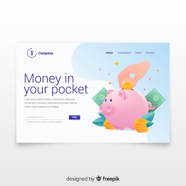 Landing page de dinero