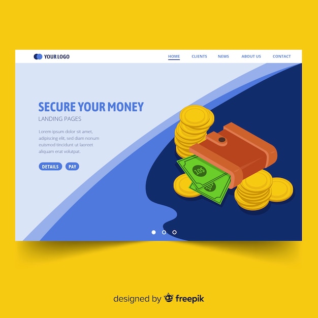 Vector gratuito landing page de divisas