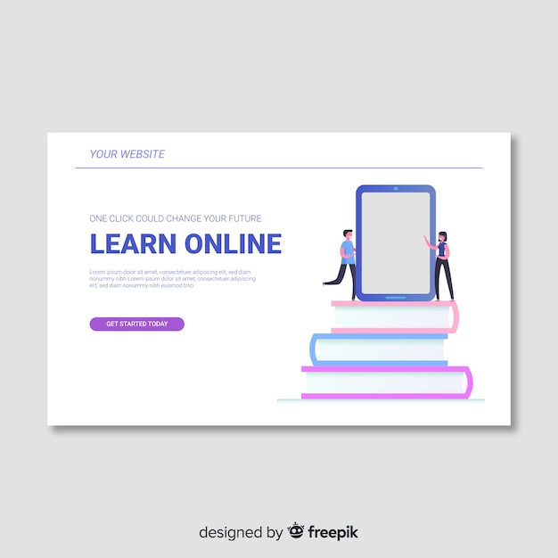 Vector gratuito landing page educación online