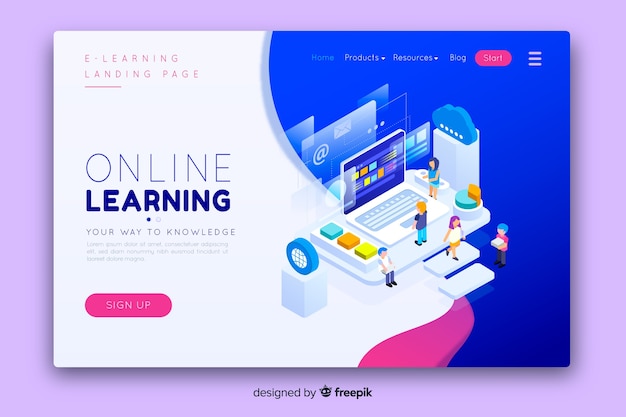 Landing page de educación online