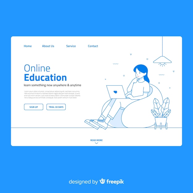 Vector gratuito landing page de educación online