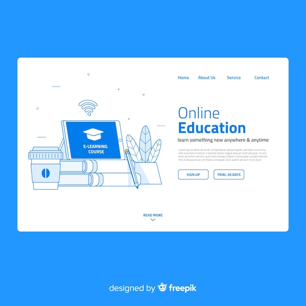 Vector gratuito landing page de educación online