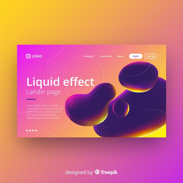 Landing page de efecto líquido