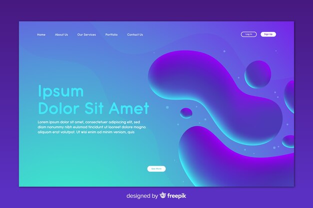 Landing page con efecto líquido
