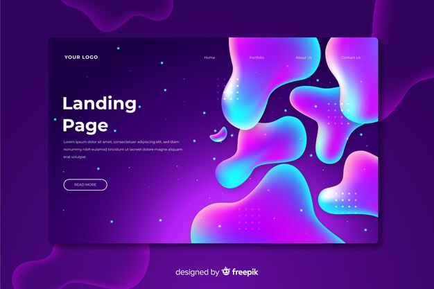 Landing page con efecto líquido