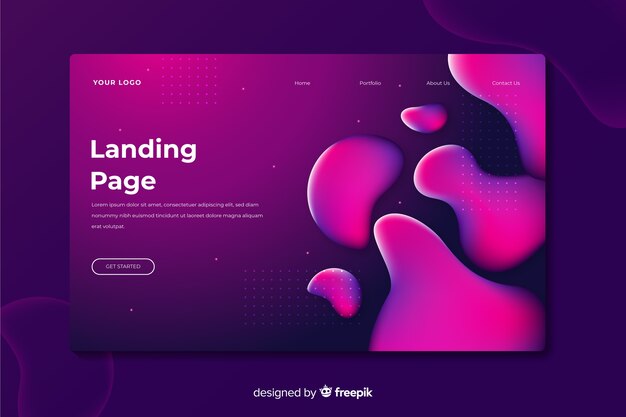 Landing page con efecto líquido
