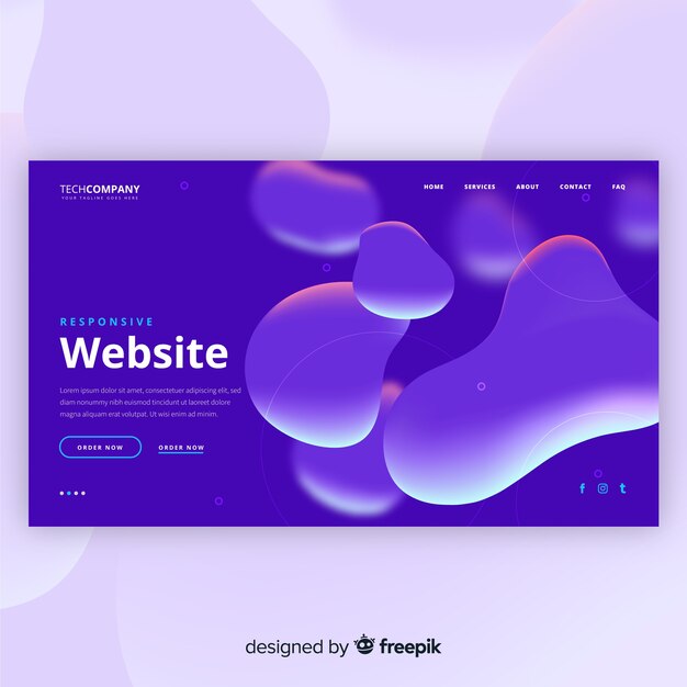 Landing page con efecto líquido