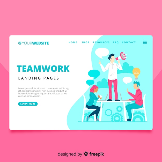 Landing page de equipo de trabajo