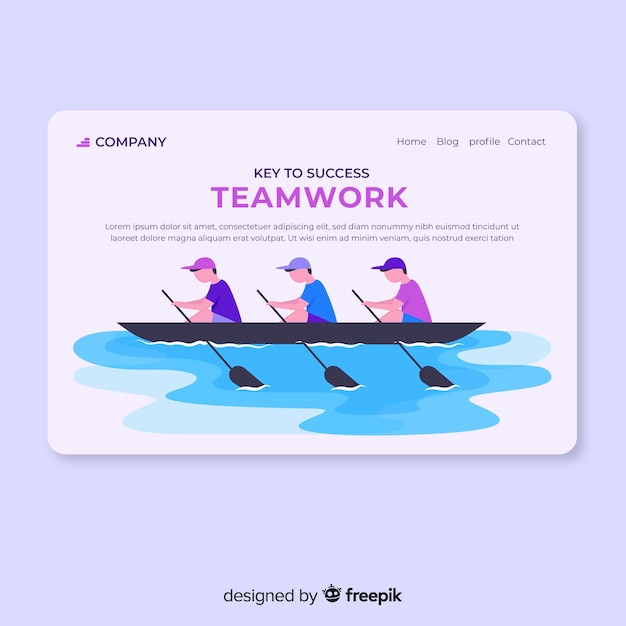 Vector gratuito landing page para equipos de trabajo