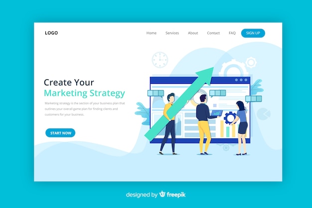 Landing page de estrategia de marketing