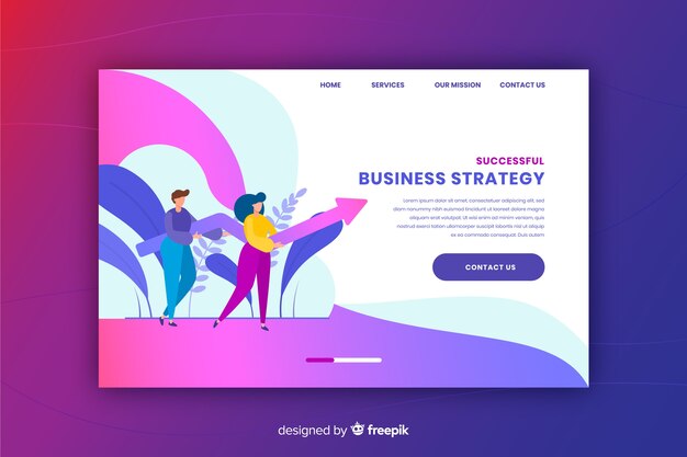 Landing page de estrategia de negocios