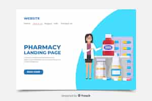 Vector gratuito landing page de farmacia