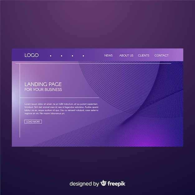 Landing page de formas abstractas