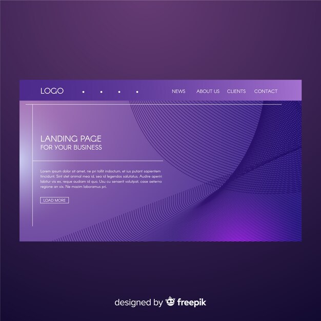 Landing page de formas abstractas