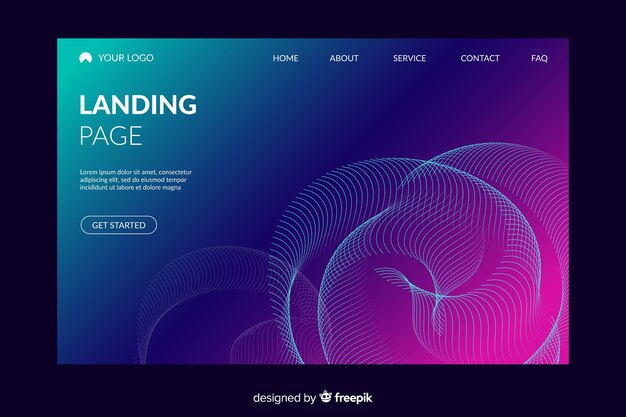 Vector gratuito landing page con formas abstractas