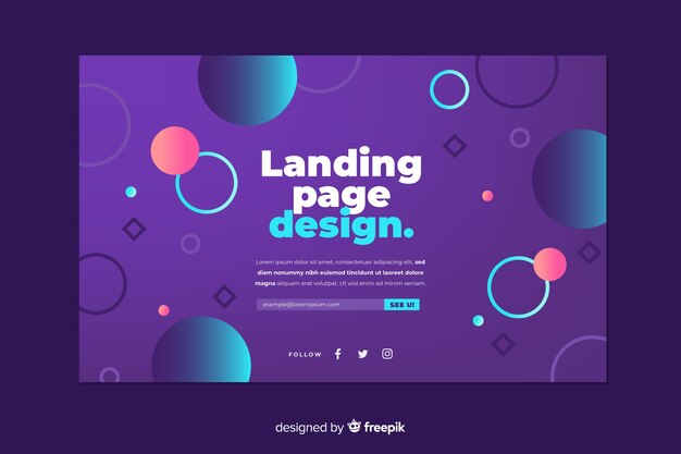 Landing page de formas geométricas