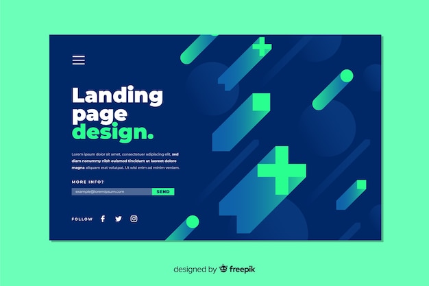 Vector gratuito landing page de formas geométricas