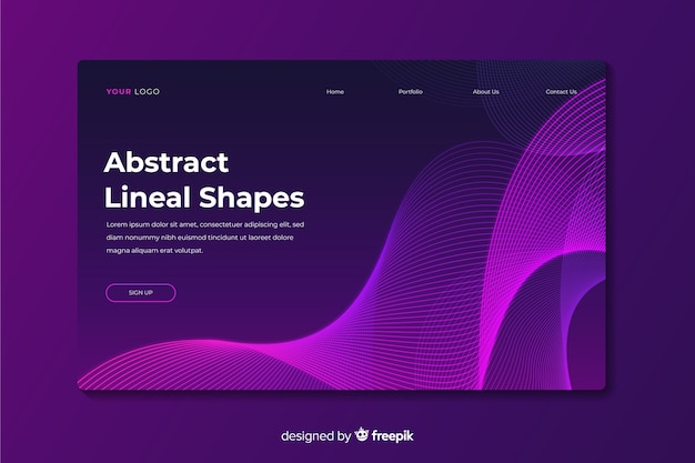 Landing page de formas lineales