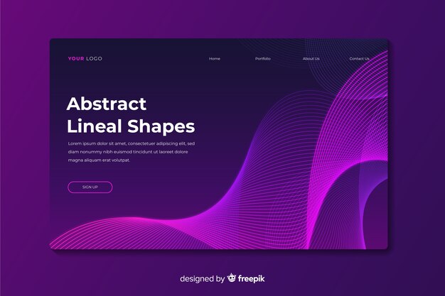 Landing page de formas lineales