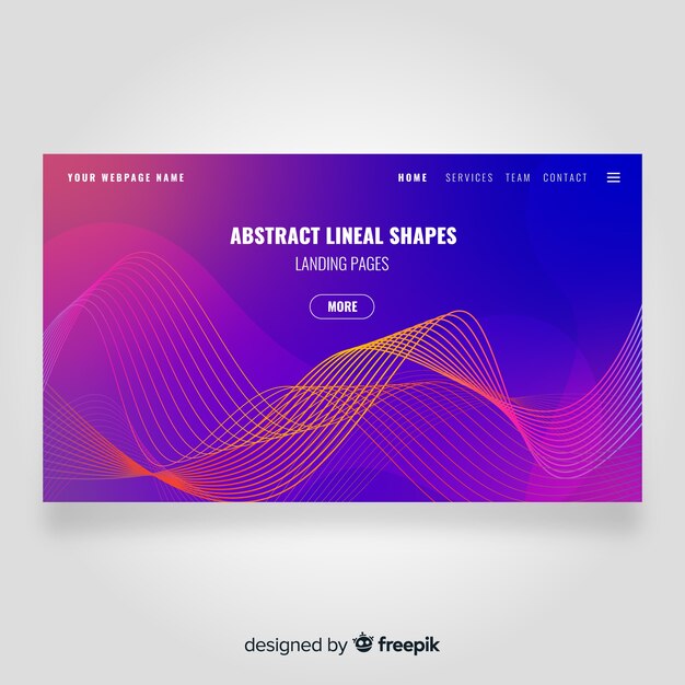 Landing page de formas lineales