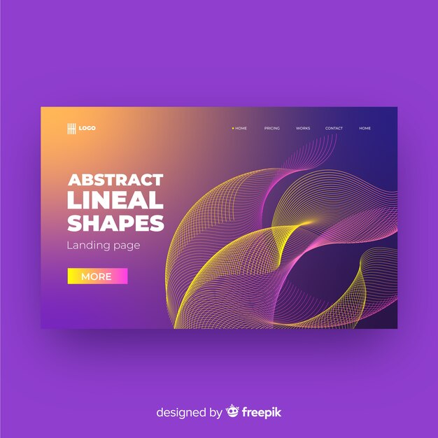 Landing page con formas lineales