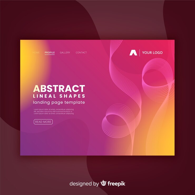 Vector gratuito landing page con formas lineales