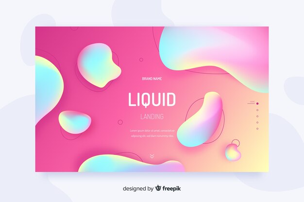 Landing page con formas líquidas