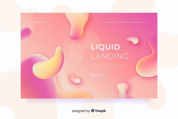 Landing page formas líquidas