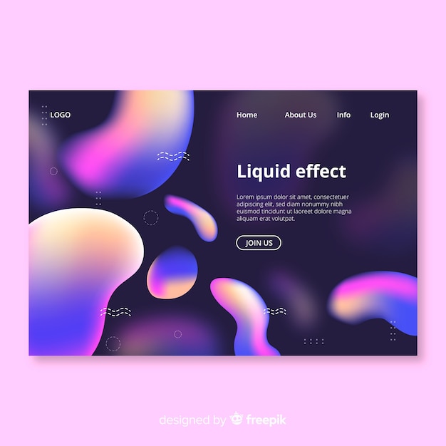 Landing page formas líquidas