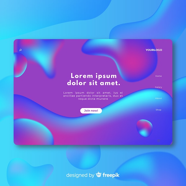 Landing page formas líquidas