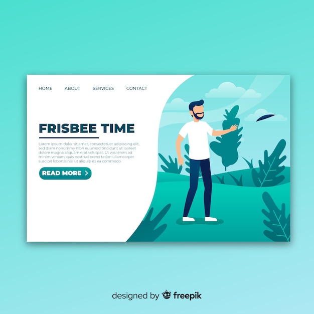 Landing page de frisbee