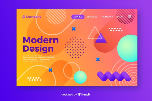 Landing page geométrica