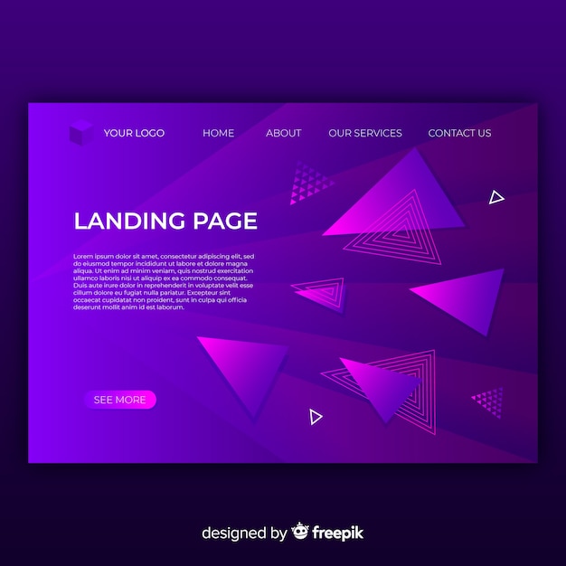 Landing page geométrica