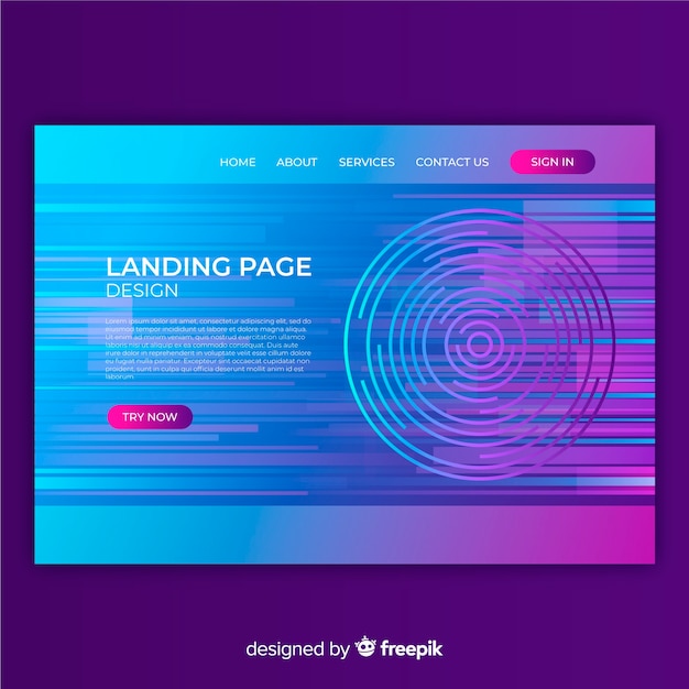 Landing page geométrica