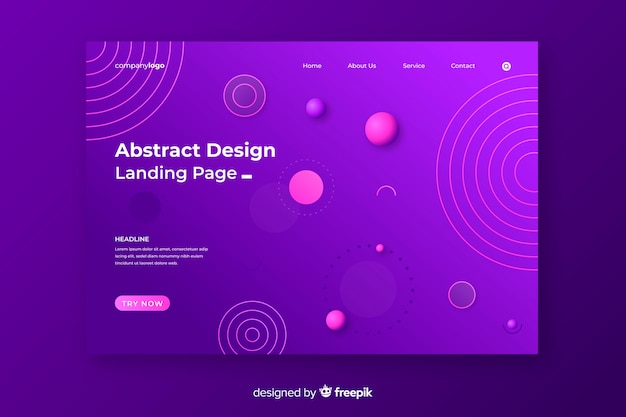 Landing page geométrica