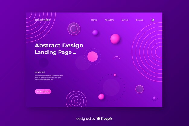 Landing page geométrica