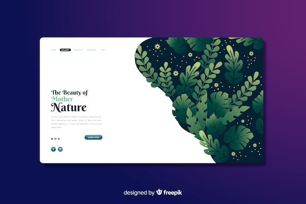 Landing page hojas planas