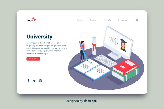 Landing page isométrica universidad