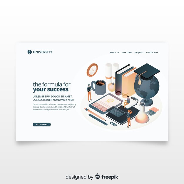 Landing page isométrica universidad