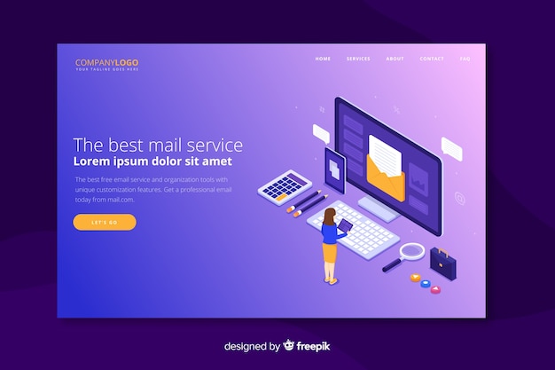 Landing page isométrico