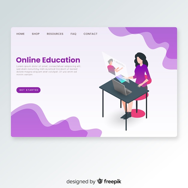 Landing page en isométrico