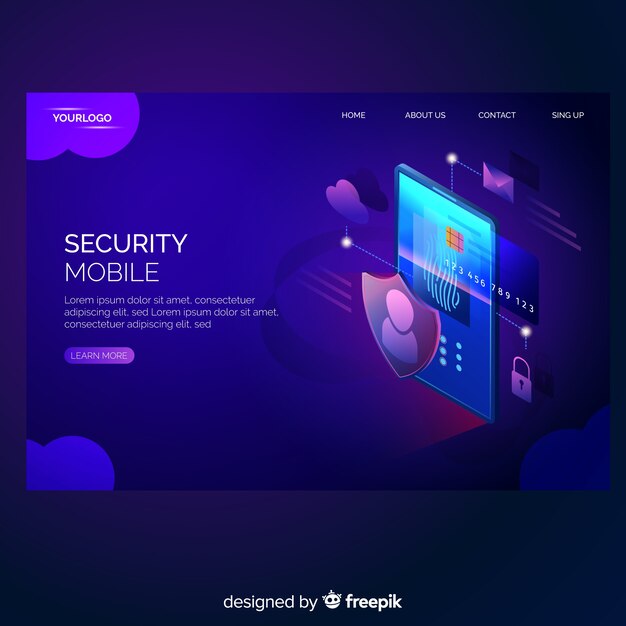Landing page en isométrico