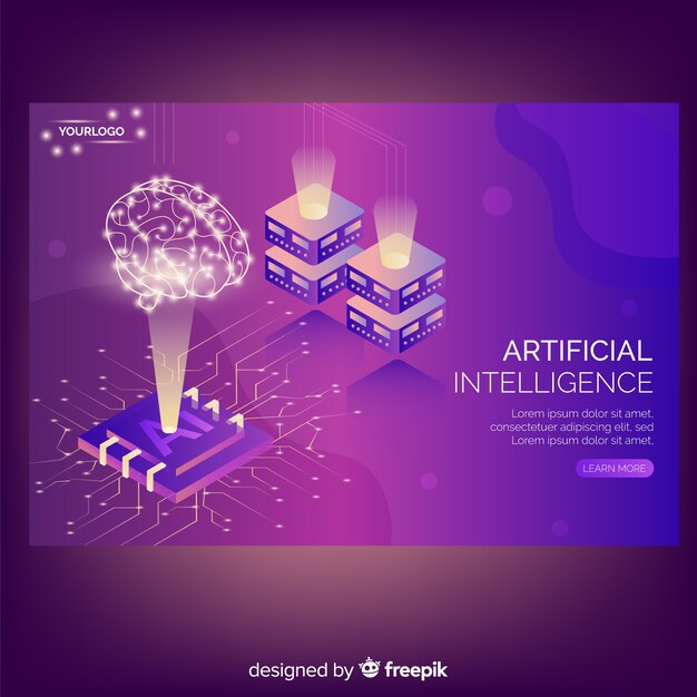 Landing page en isométrico