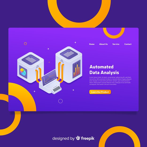 Landing page isométrico