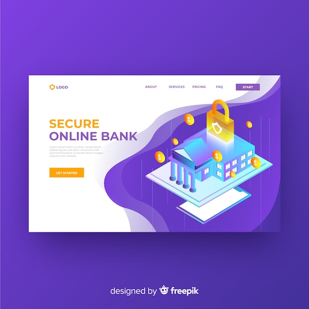Landing page isométrico