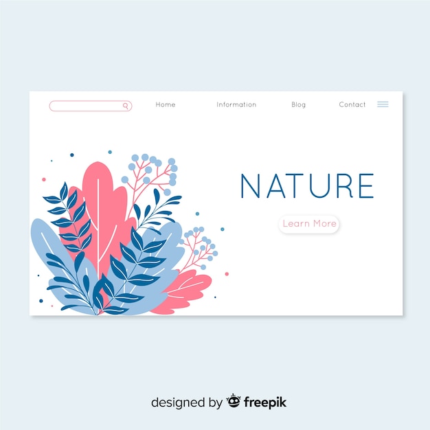 Vector gratuito landing page de naturaleza